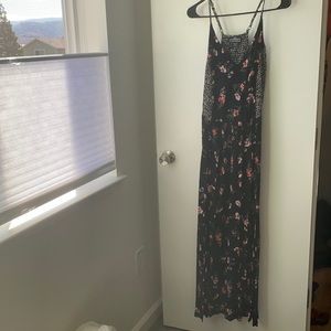 Long floral black dress
